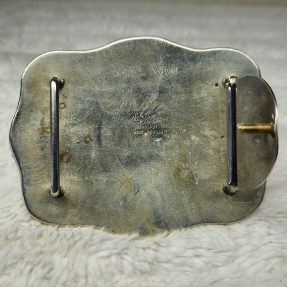 Vintage Skyline Sterling Filled Overlay 1/10 10K Silver & Gold Belt Buckle - Picture 5 of 7